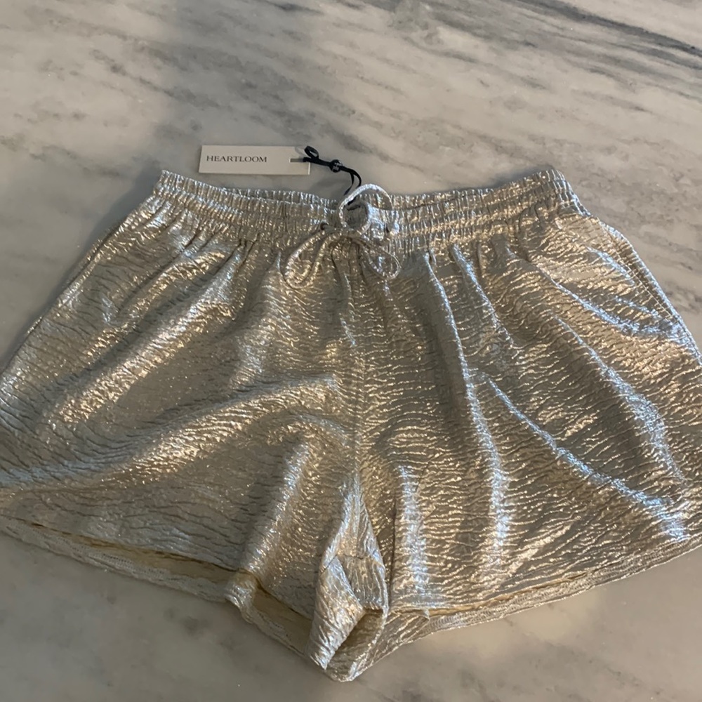Heart loom silver drawstring shorts
